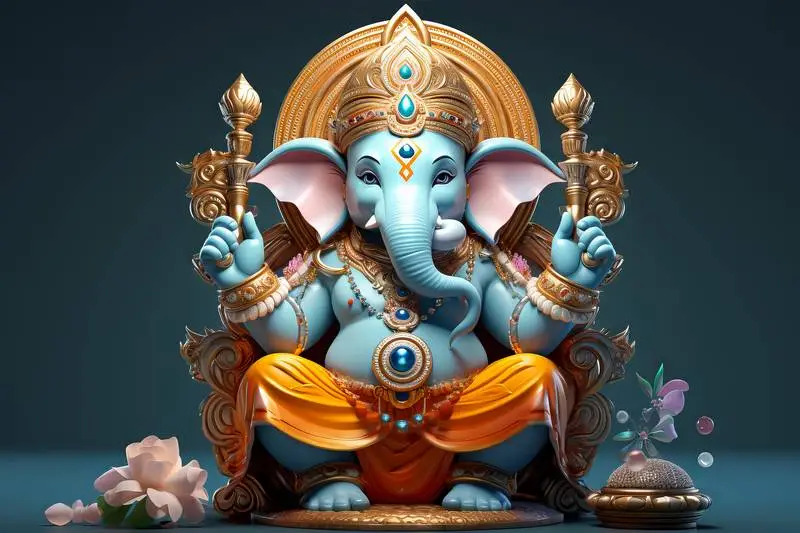 Photorealistic 3D Image of the Hindu Deity Ganesha