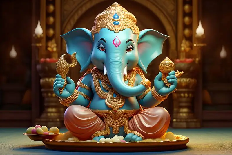 Photorealistic 3D Image of the Hindu God Ganesha