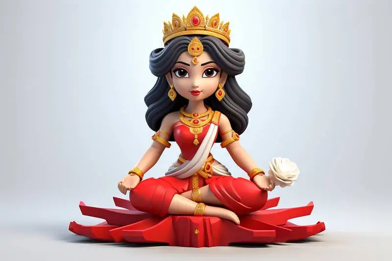 Cartoon Image of the Hindu Goddess Lakshmi