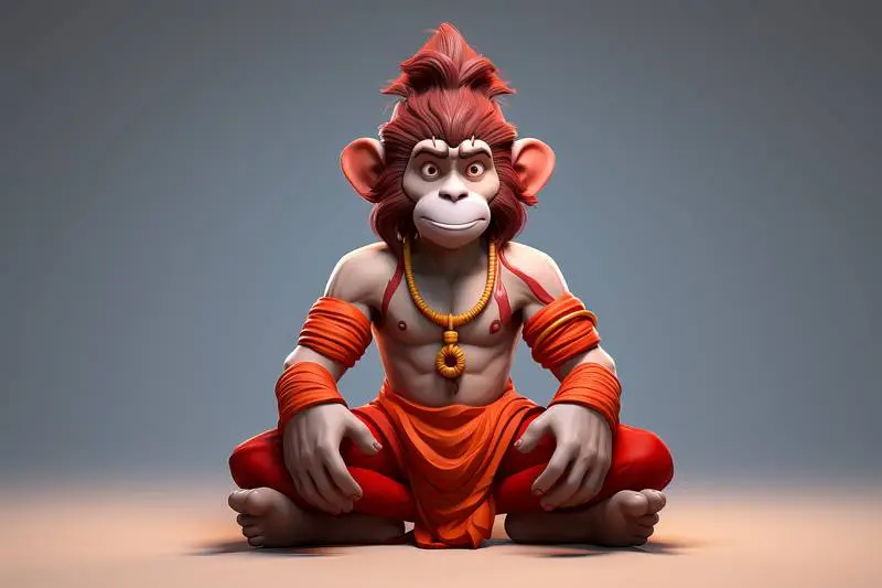 Cartoon Style Image of the Hindu Deity Hanuman