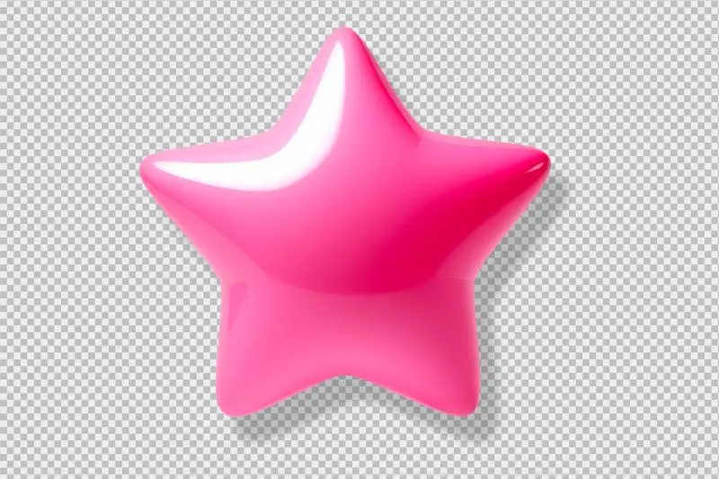 Picture of a Pink Star-Shaped Globe Isolated on a Transparent Background