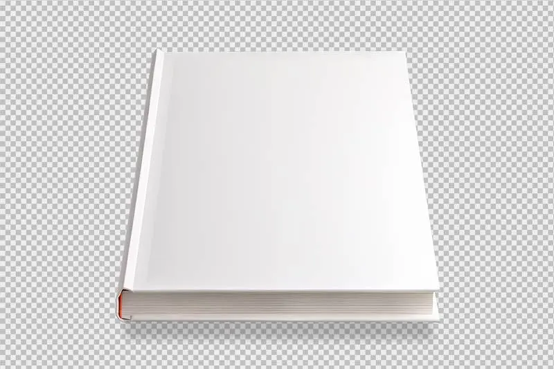Minimalist Photo of a White Hardcover Book Isolated on a Transparent Background