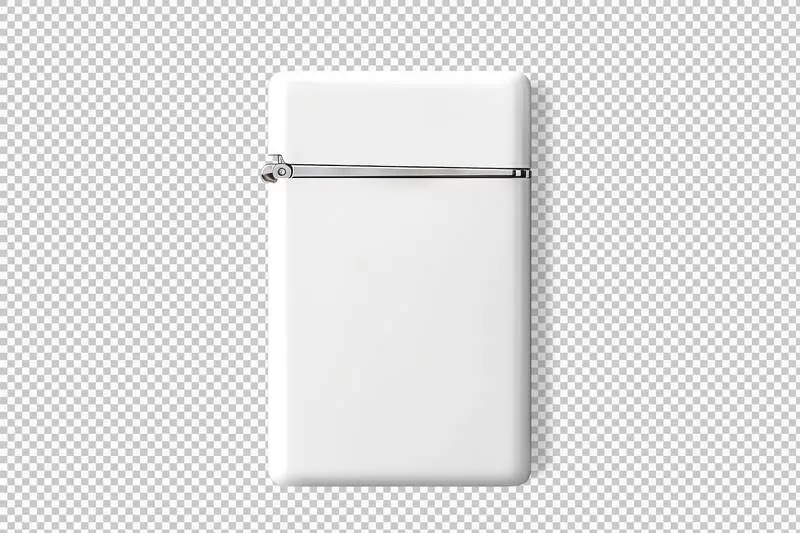 Minimalist Photo of a Blank Classic Cigarette Lighter Isolated on a Transparent Background
