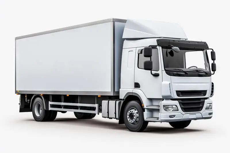 Image of Realistic Blank Truck on White Background