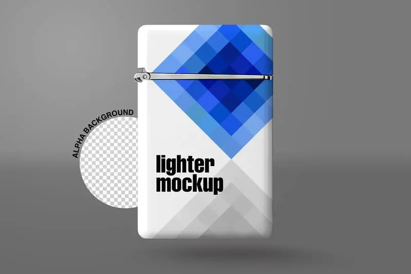 Mockup of a Lighter on a Grey Background