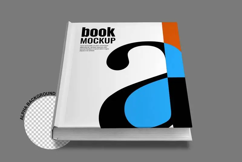 Book Cover Mockup on a Transparent Background