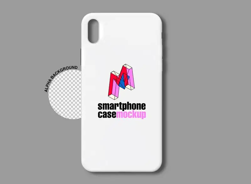 Smartphone Case Label Mockup on Transparent Background