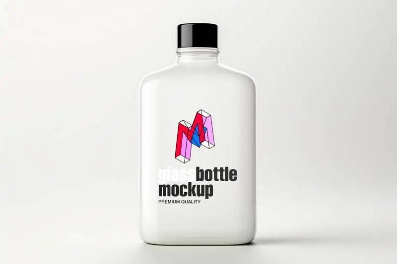 Label Mockup on Elegant Glass Bottle