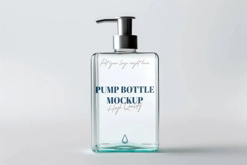 Glass Pump Bottle Mockup