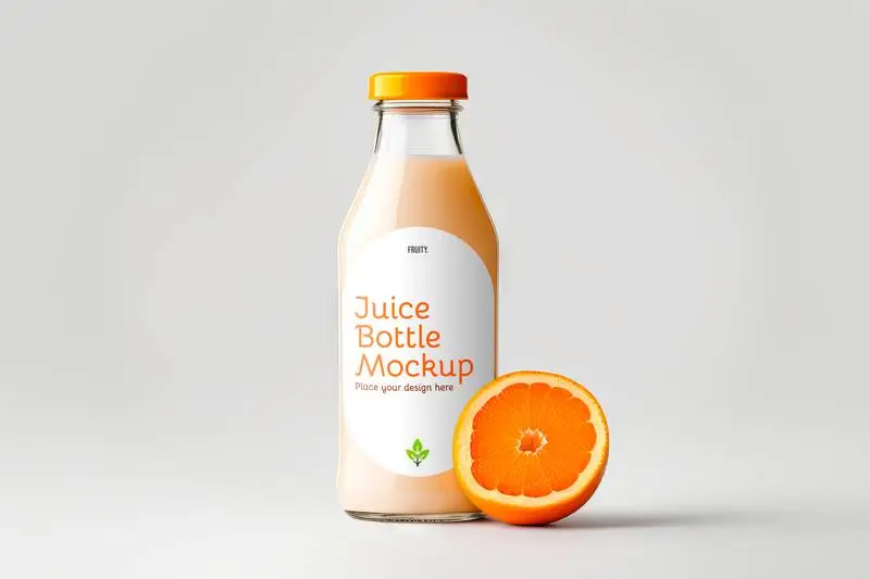 Juice Plastic Bottle Label Mockup