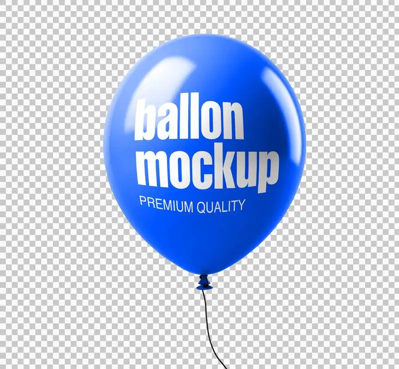 Mockup on Coloured Balloon on Transparent Background
