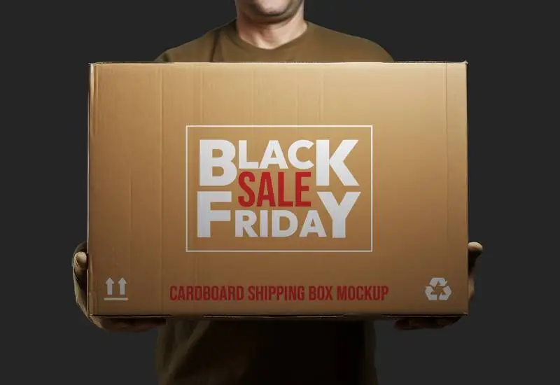 Mockup Design on Cardboard Shipping Box