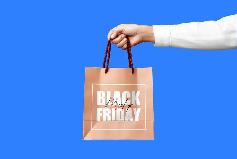 Mockup of a Shopping Bag Design for Black Friday