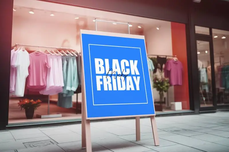 Mockup of an Outdoor Poster Advertisement for Black Friday