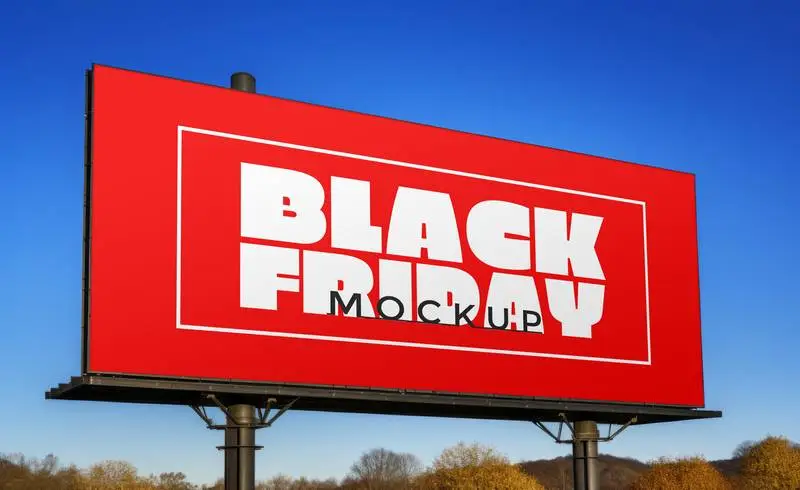 Mockup of Outdoor Billboard for Black Friday