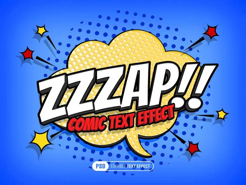 Colourful Text Effect for Comic Text