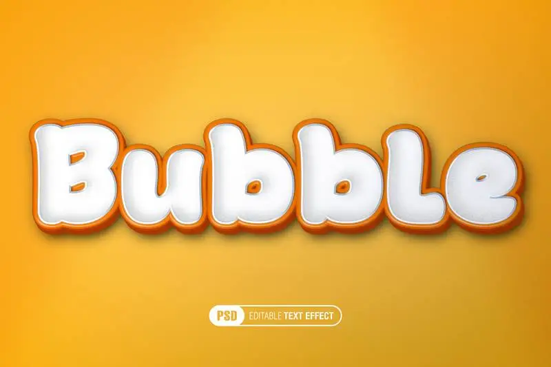 Bubble Text Effect on a Blue Background