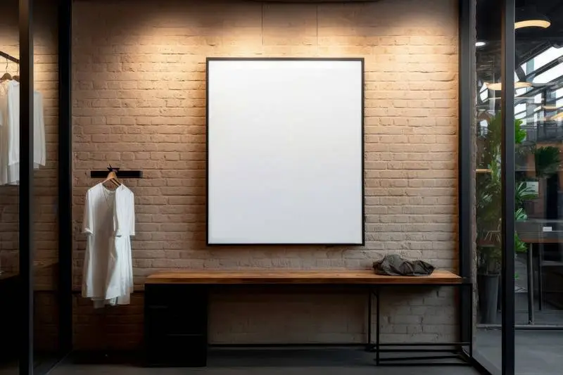 Blank Poster Image in a Modern Clothing Shop