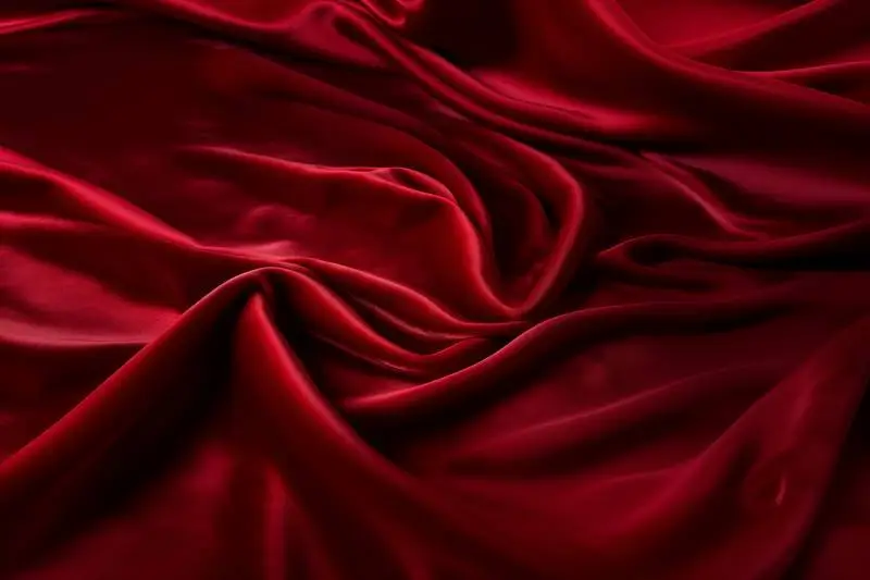 Photo of a Bright Red Velvet Fabric