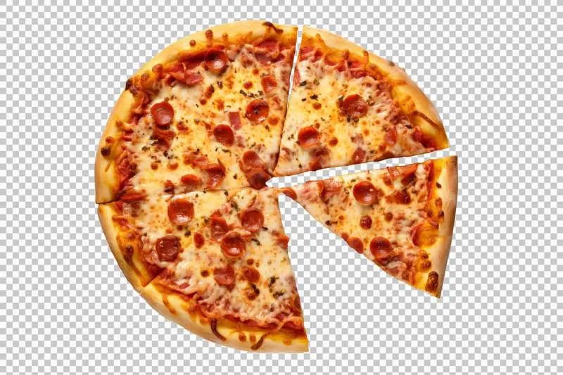 A Delicious Freshly Made Pepperoni Pizza Isolated on a Transparent Background