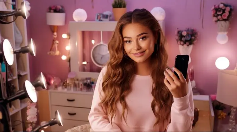 Teenage Influencer Girl Making a Video Blog