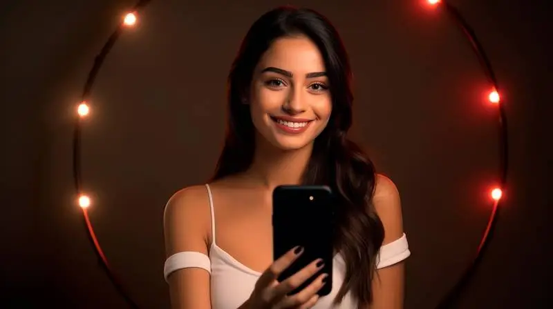Influencer Girl Making a Video for Social Media