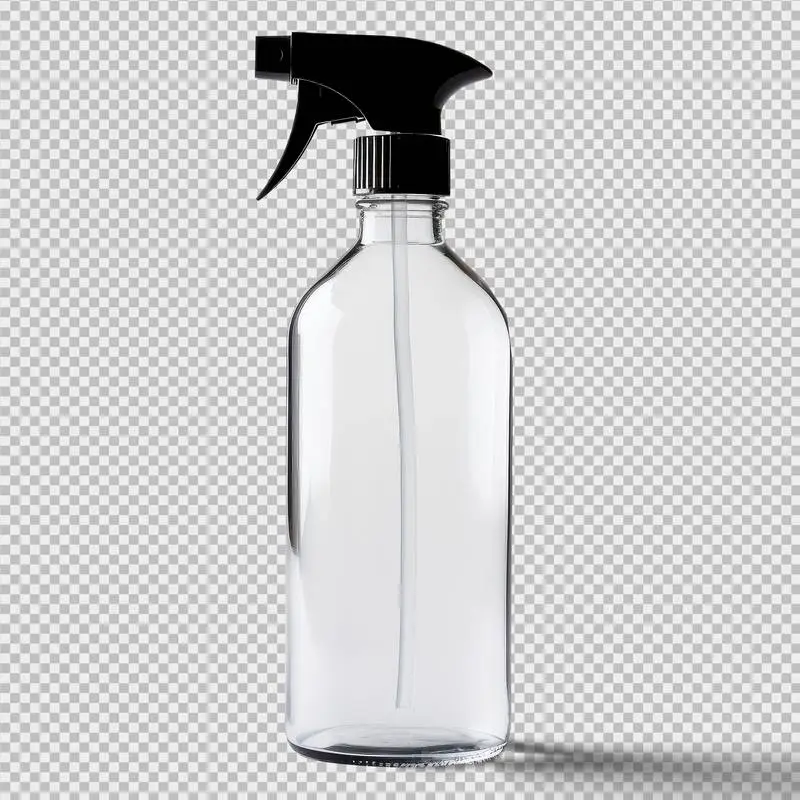 Glass Bottle Trigger Spray Isolated on Transparent Background