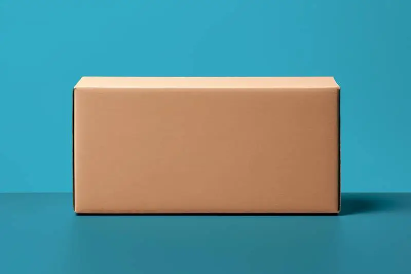 Blank Image of Delivery Box on Blue Background