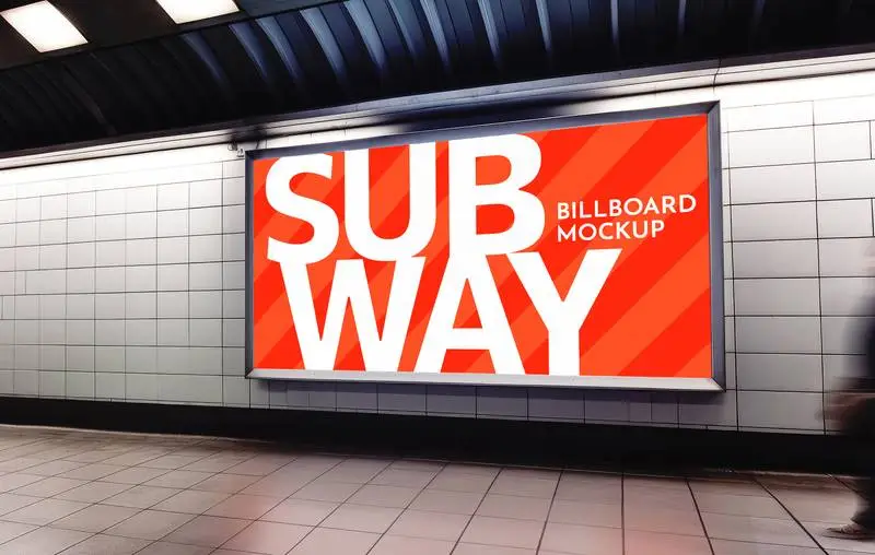 Metro Station Wall Poster Mockup