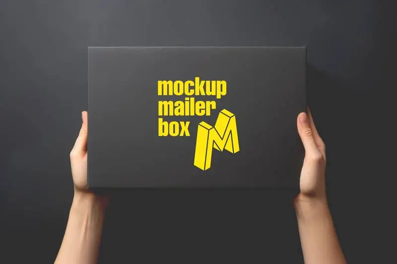 Black Background Shipping Label Mockup