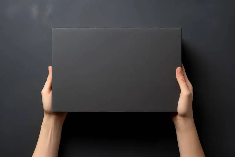 Blank Image of Black Background Shipping Box