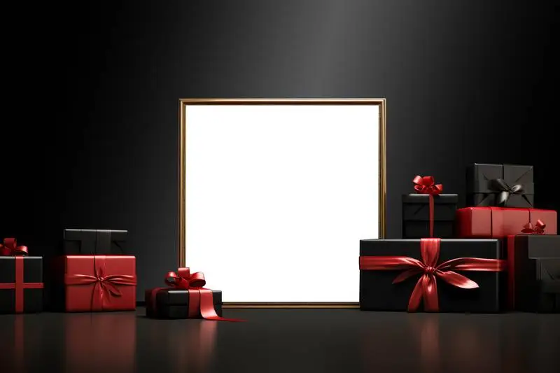 Black Friday Gift Box Scene Poster Blank