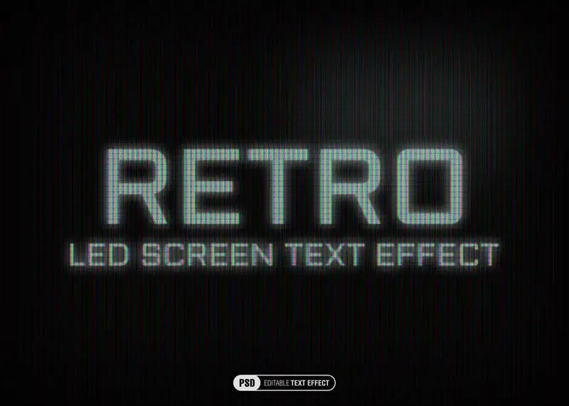 Retro LED Screen Text Effect