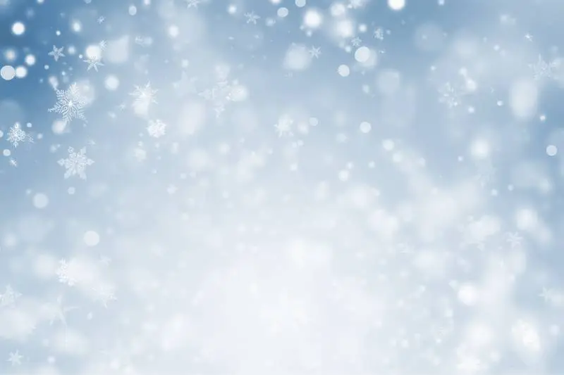 Image of Blue Blurred Lights With Snowflakes on a Blue Background