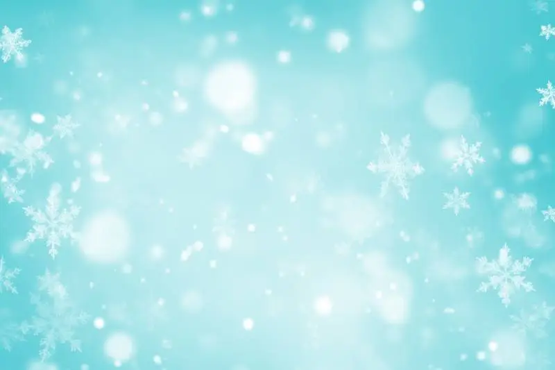 Image of Blue Blurred Lights With Large Snowflakes on a Blue Background