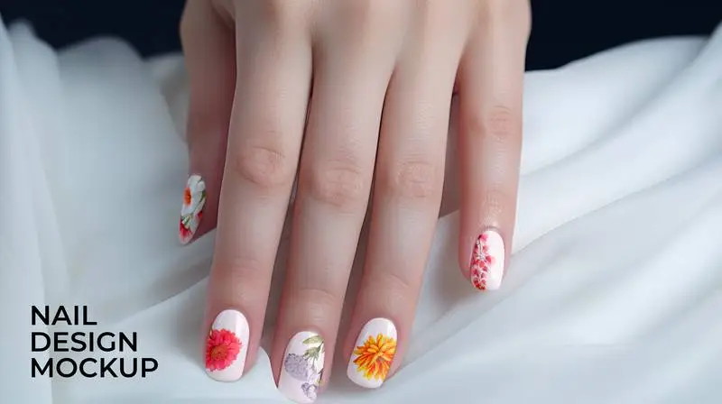 Woman Nail Design Photography Mockup