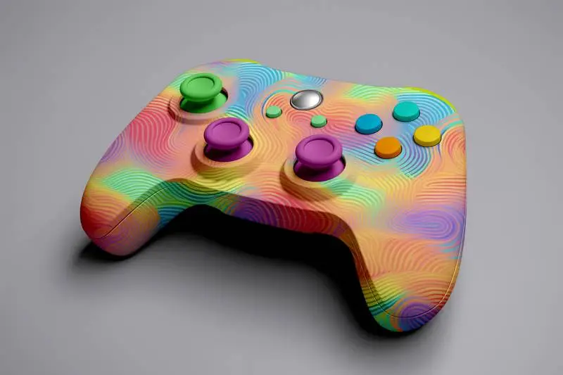 Mockup of Gamepad Skin Design and Button Colors