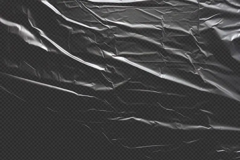 Translucent Wrapping Plastic on Transparent Background