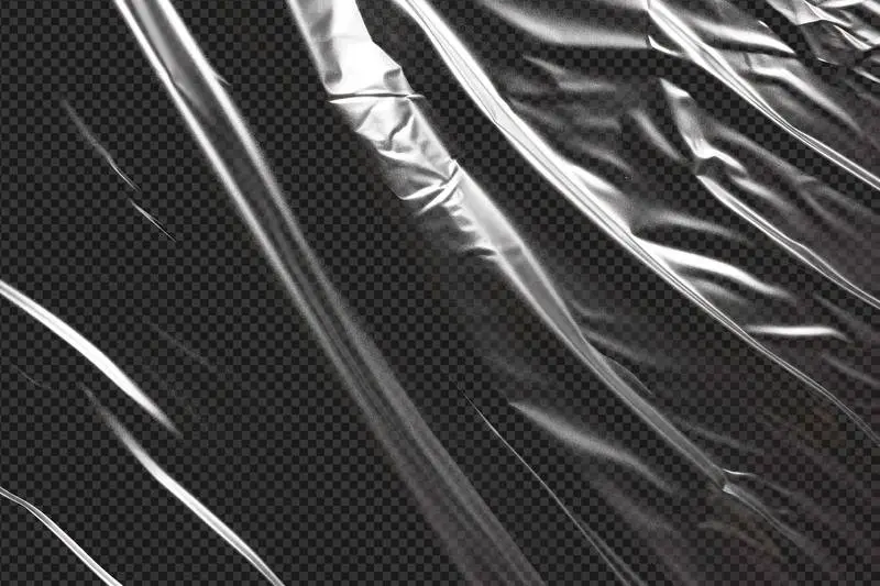 Translucent Wrapping Plastic Sheet on Transparent Background