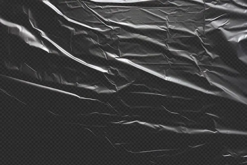 Wrapping Translucent Plastic on Transparent Background