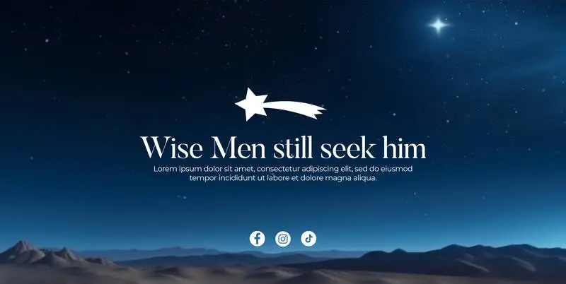 Banner With Text on Desert Background With Text for The Three Wise Men
