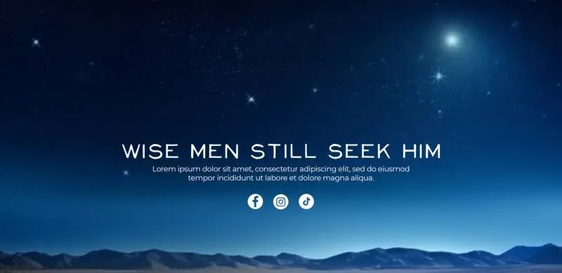 Banner With White Text on Starry Night Desert Background