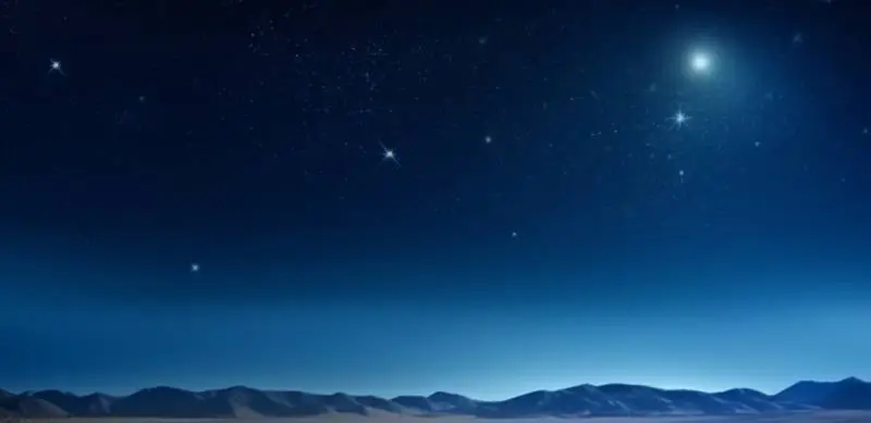 Image of Scene on Starry Night Desert Background