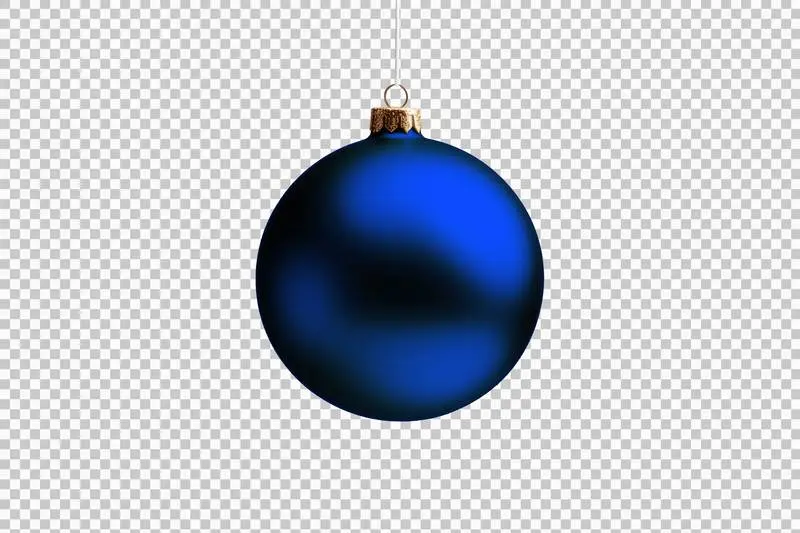 Image of Blue Christmas Ball Isolated on a Transparent Background