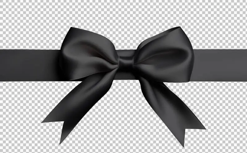 Black Ribbon for Wrapping Isolated on Transparent Background