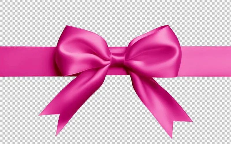 Fuchsia Ribbon for Wrapping Isolated on Transparent Background
