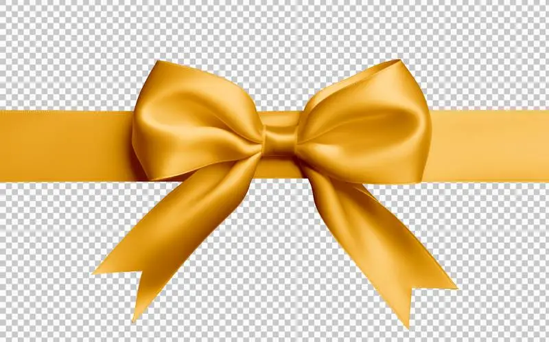 Golden Ribbon for Wrapping Isolated on Transparent Background