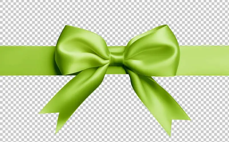 Lime Green Ribbon for Wrapping Isolated on Transparent Background