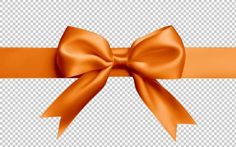 Orange Ribbon for Wrapping Isolated on Transparent Background