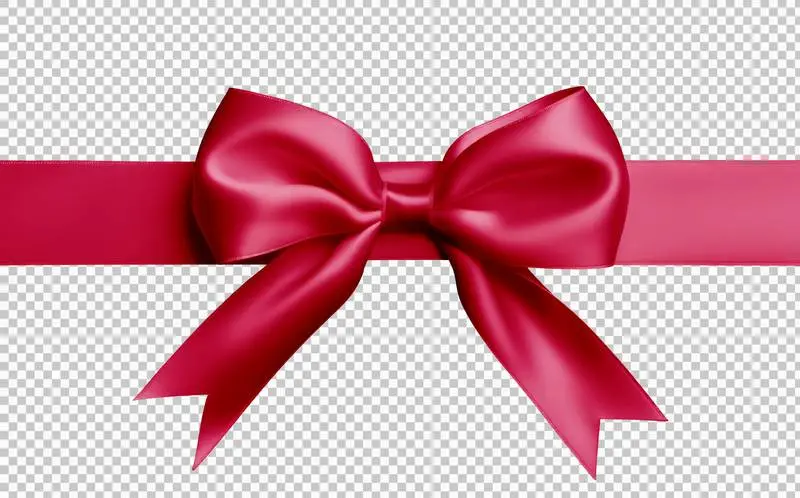 Red Ribbon for Wrapping Isolated on Transparent Background